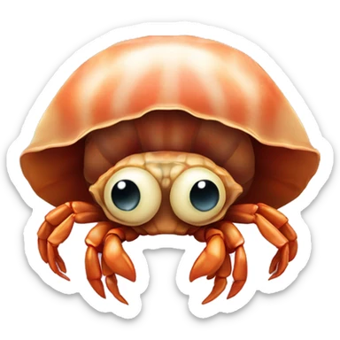 cute little hermit crab with eyes sticker