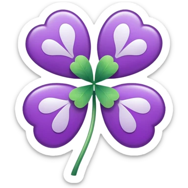 lucky white and purple sticker