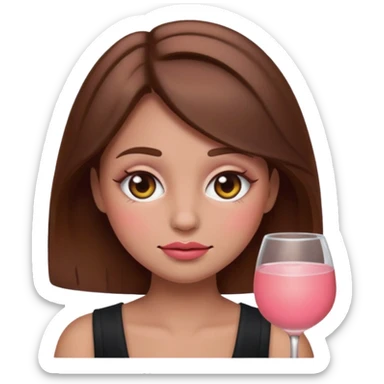 “Emoji girl, drunk blush makeup, brown hair sticker