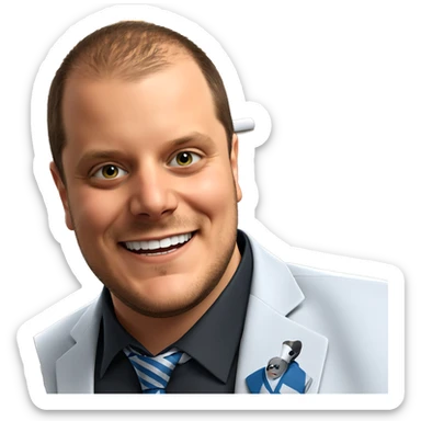 smiling boy in tie sticker