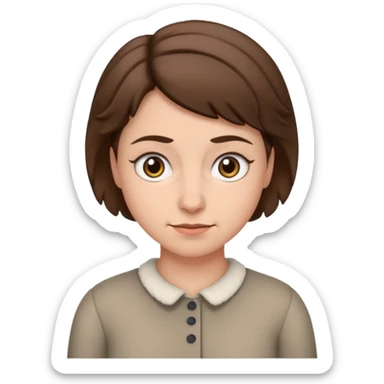 Nervous Sheepish awkward smile, Brows slightly furrowed sticker