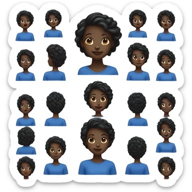 darkskin girl twist blue shirt sticker