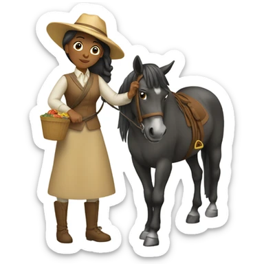 Mujer montando caballo sticker