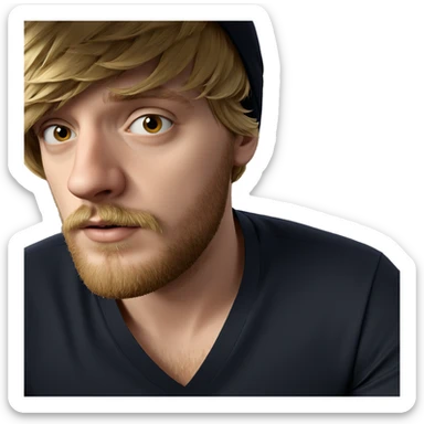 blonde boy with beard portrait sticker