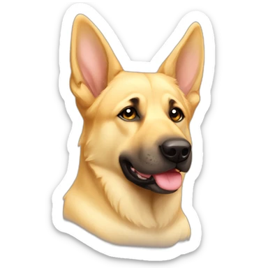 Light yellow lab floppy ears German shepherd face mutt chubby sticker