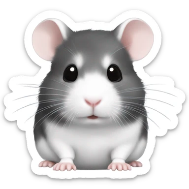small dwarf grey and white hamster  sticker