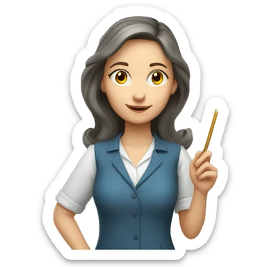 A Ukrainian female teacher holds a magic wand in her hand sticker