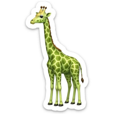 green furry giraffe sticker