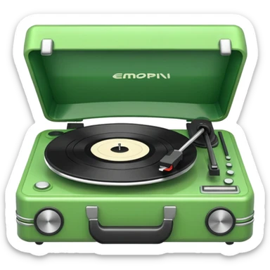 green record player sticker