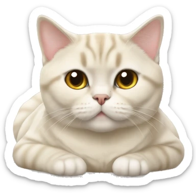 British shorthair cat cream laying down sticker