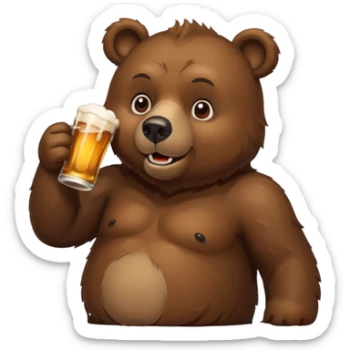 ours qui boit de la bière, saoul sticker