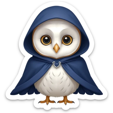 white barn owl in navy blue cloak sticker
