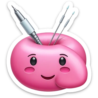 Hilo color rosado y aguja  sticker