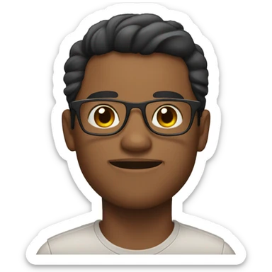 Male with glasses and 5:5 garma flesh-colored skin sticker