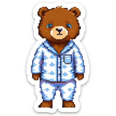 bear in pajamas sticker