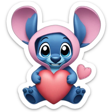 Stitch Disney faisant un coeur sticker