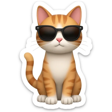 Cat wearing sunglasses sticker