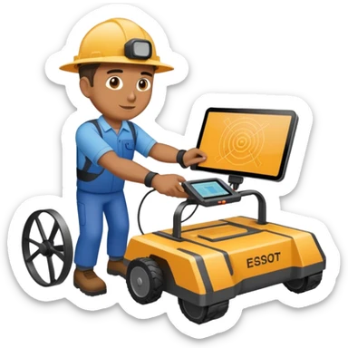 Guy using Ground Penetrating Radar sticker