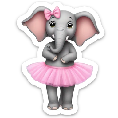 Elephant with a pink tutu sticker