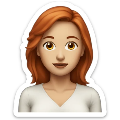 side eyes woman red/brown hair long sticker