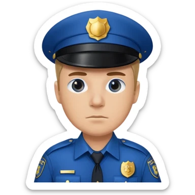 blue uniformed police sticker