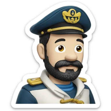 Captain haddock from tintin in a sailor jacket sticker