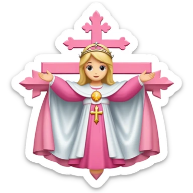 ave maria's emblem with a touch of pink sticker