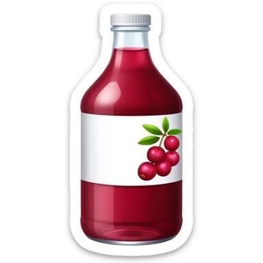 Bottle cranberry juice sticker