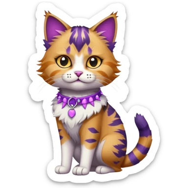 Cailco cat hybrid wildcat collar purple spike a sticker
