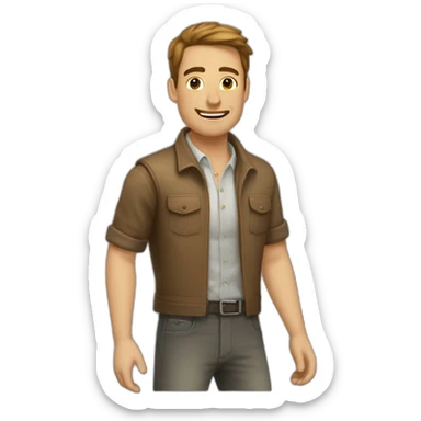 homme et homme se disant bonjour sticker