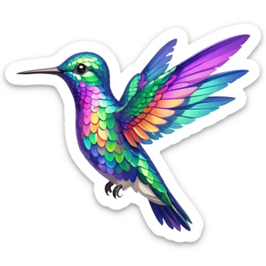 A colorful hummingbird  sticker