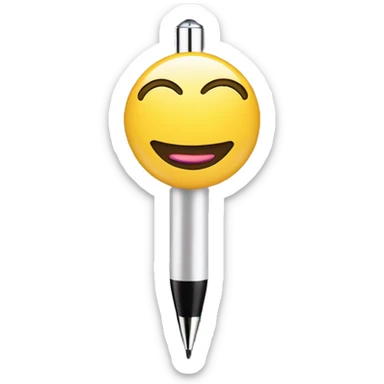 glamorous smiley face with pens sticker