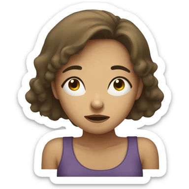 depressed girl laying on floor sticker