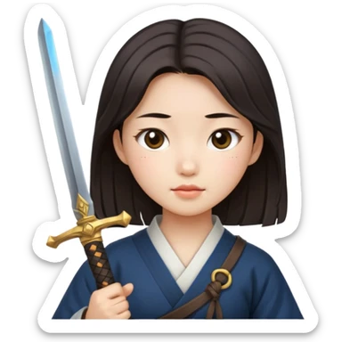 girl with sword and she is korean sticker