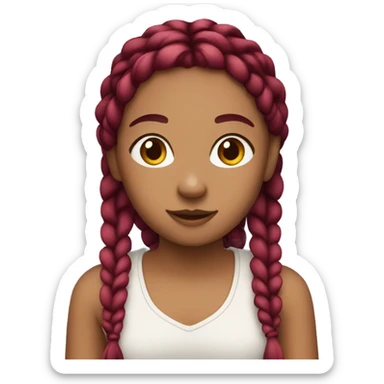 Girl with burgundy braids sticker