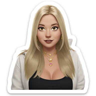 blonde beauty with jewelry sticker