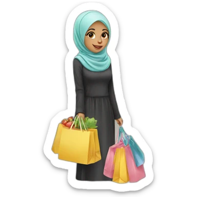 Hijab girl shopping sticker
