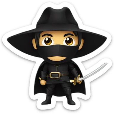 Zorro sort ses sabres sticker