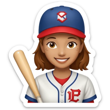 woman baseball player sticker
