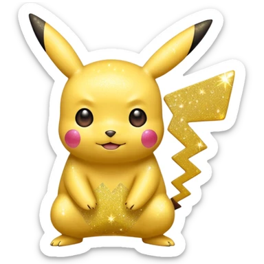 glitter pokemon pikachu sticker