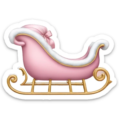 pastel pink Christmas sleigh sticker
