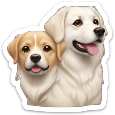 white lab and pekingese corgi sticker