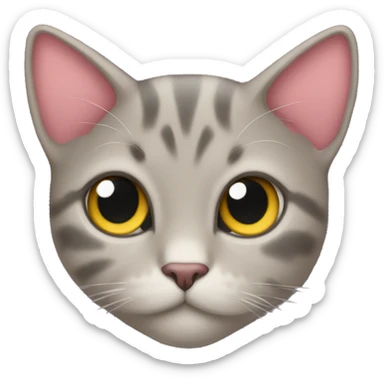 Cat with hearts instead of eyes sticker