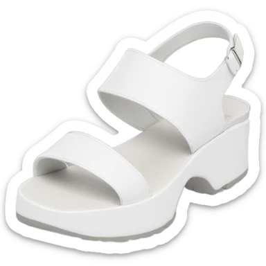 White Platform WOLFE sandal white leather sticker