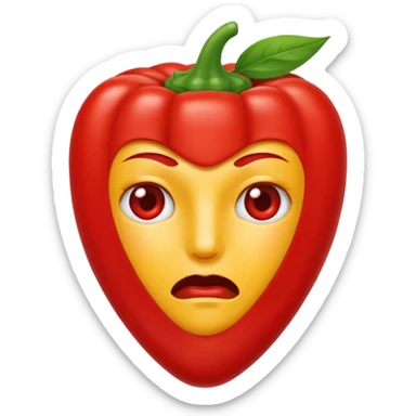un piment qui pleure, larmes exagérées, visage attendrissant sticker