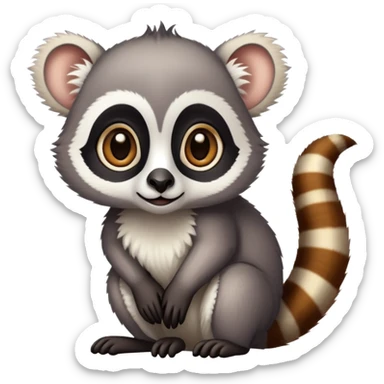 Madagascar lemur with big eyes sticker