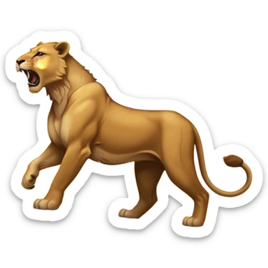 a lioness's silhouette roaring sticker