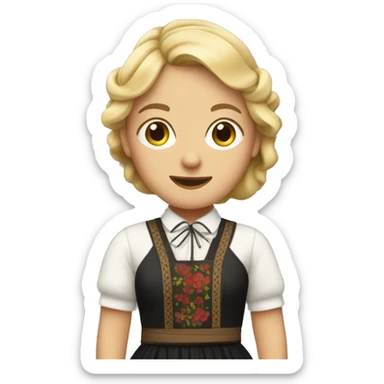 dirty blonde woman wearing a bunad sticker