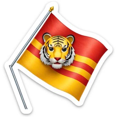 We need a flag in red and yellow. We need a tiger emblem on it. sticker