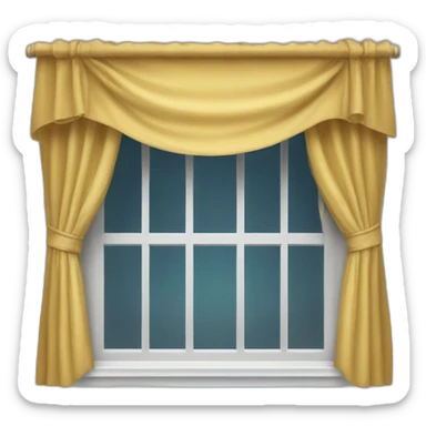 Window with curtains fluttering in the wind sticker